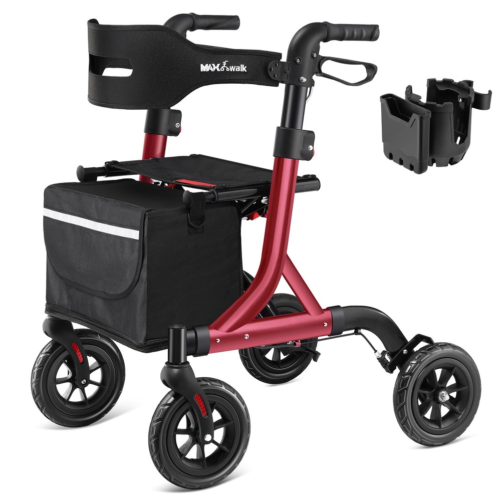 Rollator Walker with Non-Pneumatic Tires – All Terrain Rollator Walker with Seat