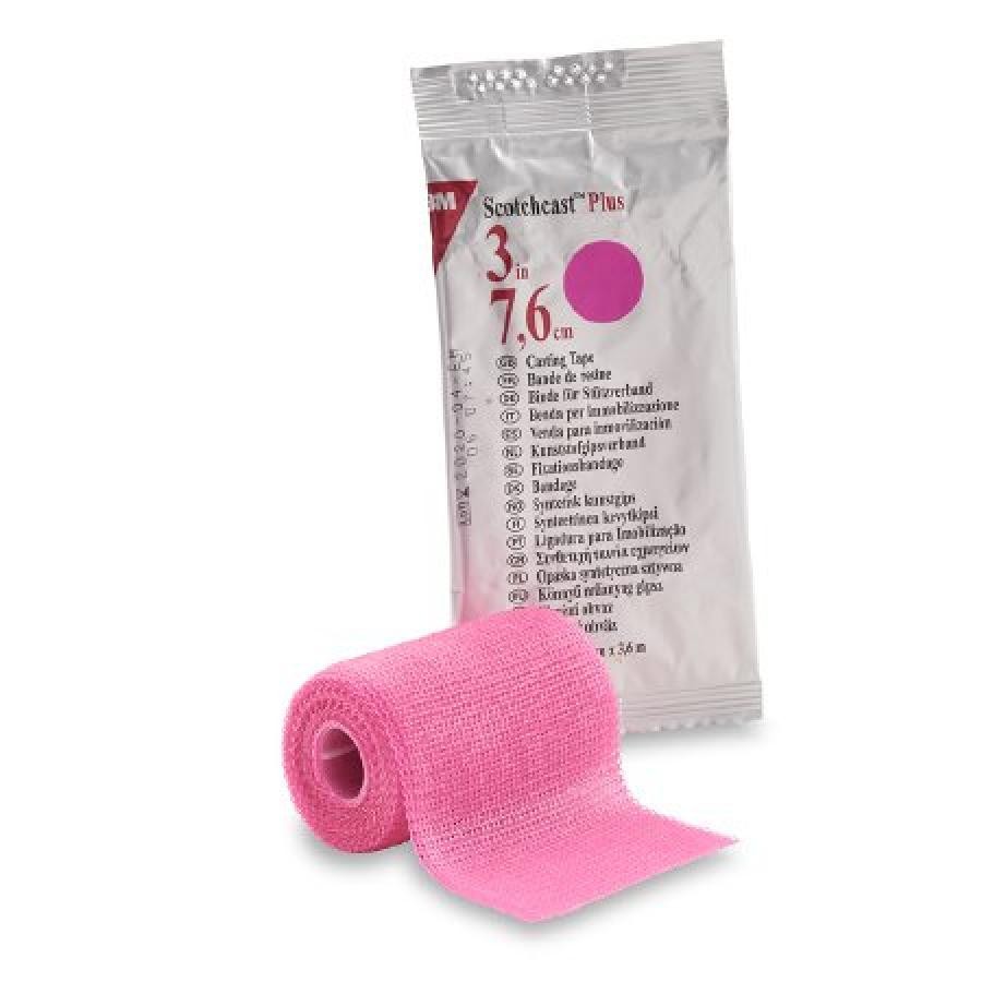 3M Scotchcast Plus Cast Tape Fiberglass/Resin 3 In x 12 Feet Bright Pink, 82003X