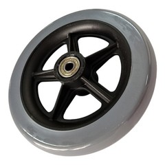 6/8 Inch Heavy Duty Wheelchair Front Castor Flexible Solid Tire Wheel
