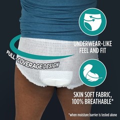 (2 pack) Assurance Men’s Overnight Incontinence Underwear, L/XL, 16 Count