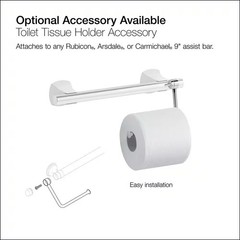 KOHLER Rubicon 9 in. Grab Bar in Polished Chrome K-R27240-CP
