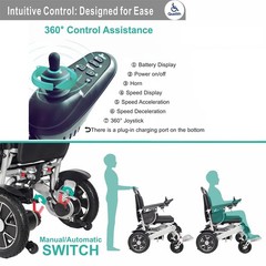 Power Wheelchair Foldable Intelligent Electric Wheelchair All Terrain For Adult