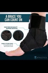 Z ATHLETICS Zenith Ankle Brace, Lace Up Adjustable Sz Small (Pack of 1) Black