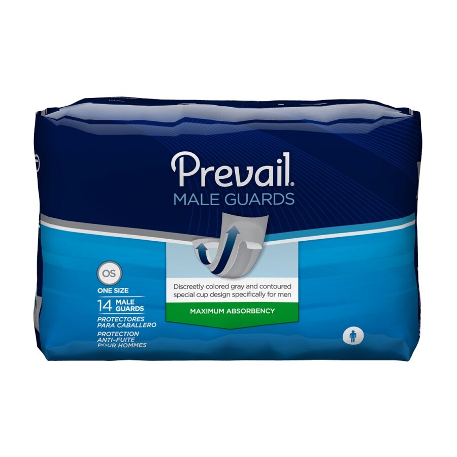 Prevail Male Guards with Adhesive Strip, 13 Inch ,Bag of 14, 6 Pack