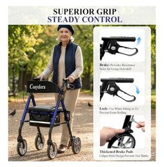 Cosydora Rollator Walker For Seniors w/ Seat Ultra Lightweight Heavy Duty 350lbs