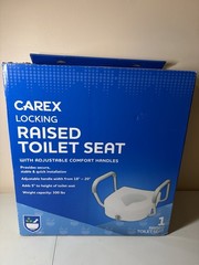 Carex Locking Raised Toilet Seat w/ Adjustable Handles 5” Lift 300 lb