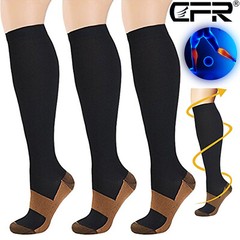Copper Compression Socks Pressure Varicose Leg Support Long Stockings Men Women