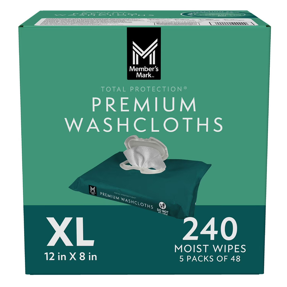 Member’s Mark Adult Washcloths (240 ct.) 5 Packs of 48 Free Shipping