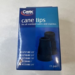 Carex Black Cane Tips 1″ 2 Count Fits All Standard Canes & Crutches # A720-00