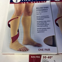 3 Pairs Truform Leg Extra Firm Compression Stocking Large Beige 0845 Below Knee