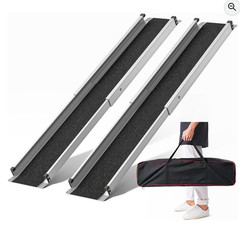 KOLOTOOL Adjustable Wheelchair Ramp 4FT Telescoping Portable Aluminum Non-Skid