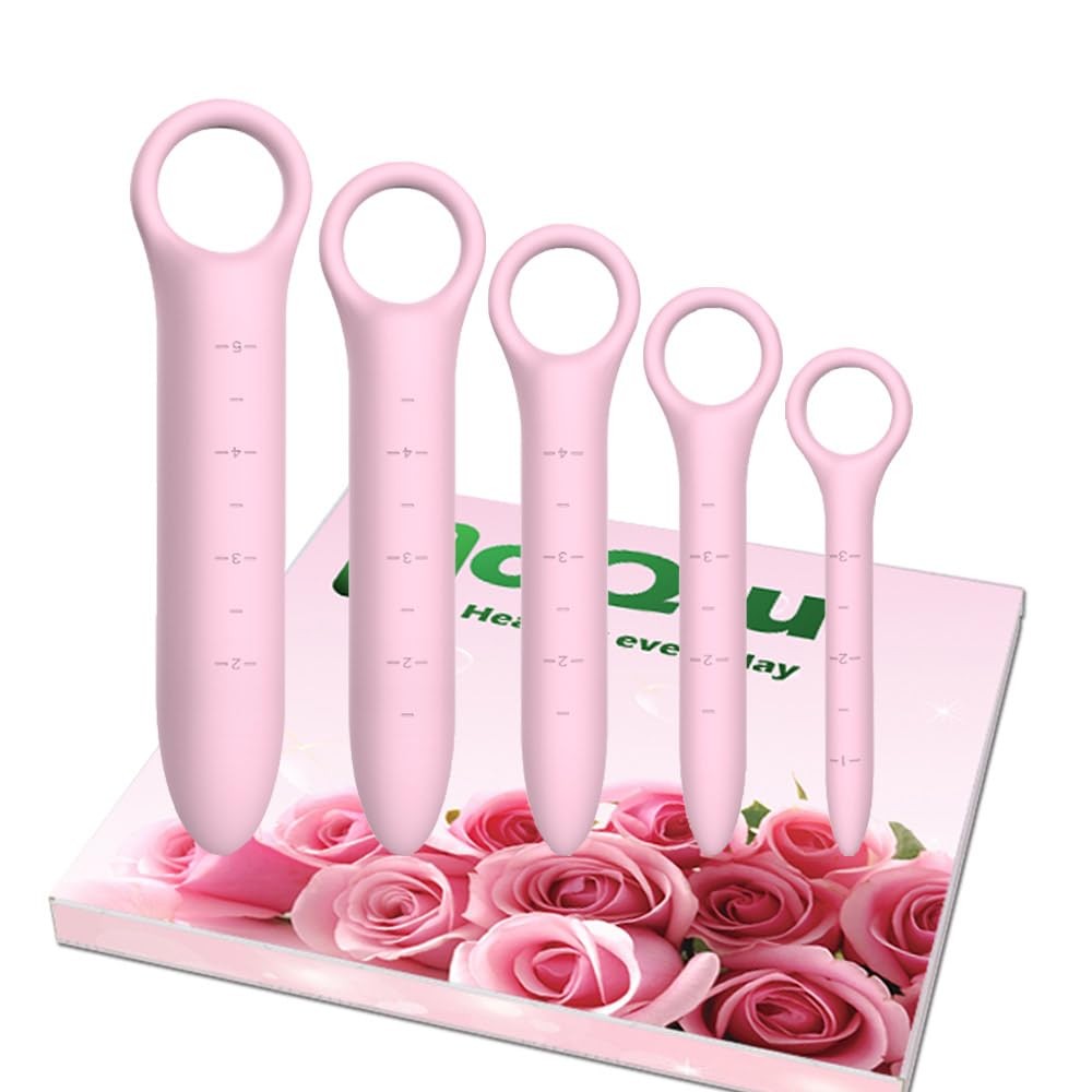 Silicone Dilators for Pelvic Floor for Women with Fine Scales, 5-Pack Pink with