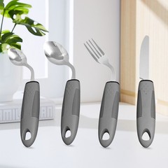 4-Piece Adaptive Utensils Set, 42 Angle Arthritis Aid Silverware for Parkinsons