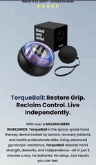 TorqueBall Self-Starting Gyroscope Ball Hand Therapy Device LCD Tracker
