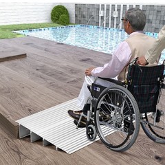 4″ Rise Wheelchair Threshold Ramp w/ Adjustable Ramp 700LBS Weight Capacity