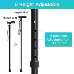 Lightweight Adjustable Walking Stick, 5 Height Levels – Essential Walking Aid