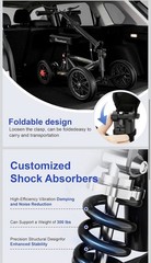 Blessreach 2202-T All Terrain Knee Scooter Walker Disc Brake Foldable BLACK