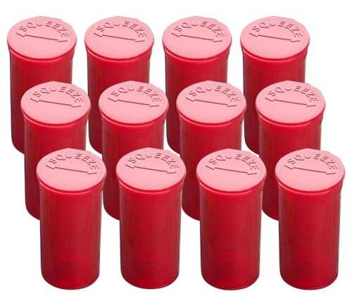 12 Pack Multi-Use 13 Dram Pop Top Empty Pill Containers, Waterproof Airtight