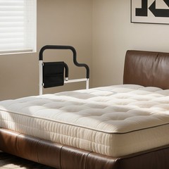 Bedside Armrest Adjustable Height Heavy Duty Steel Bed Rail For Elderly Safety