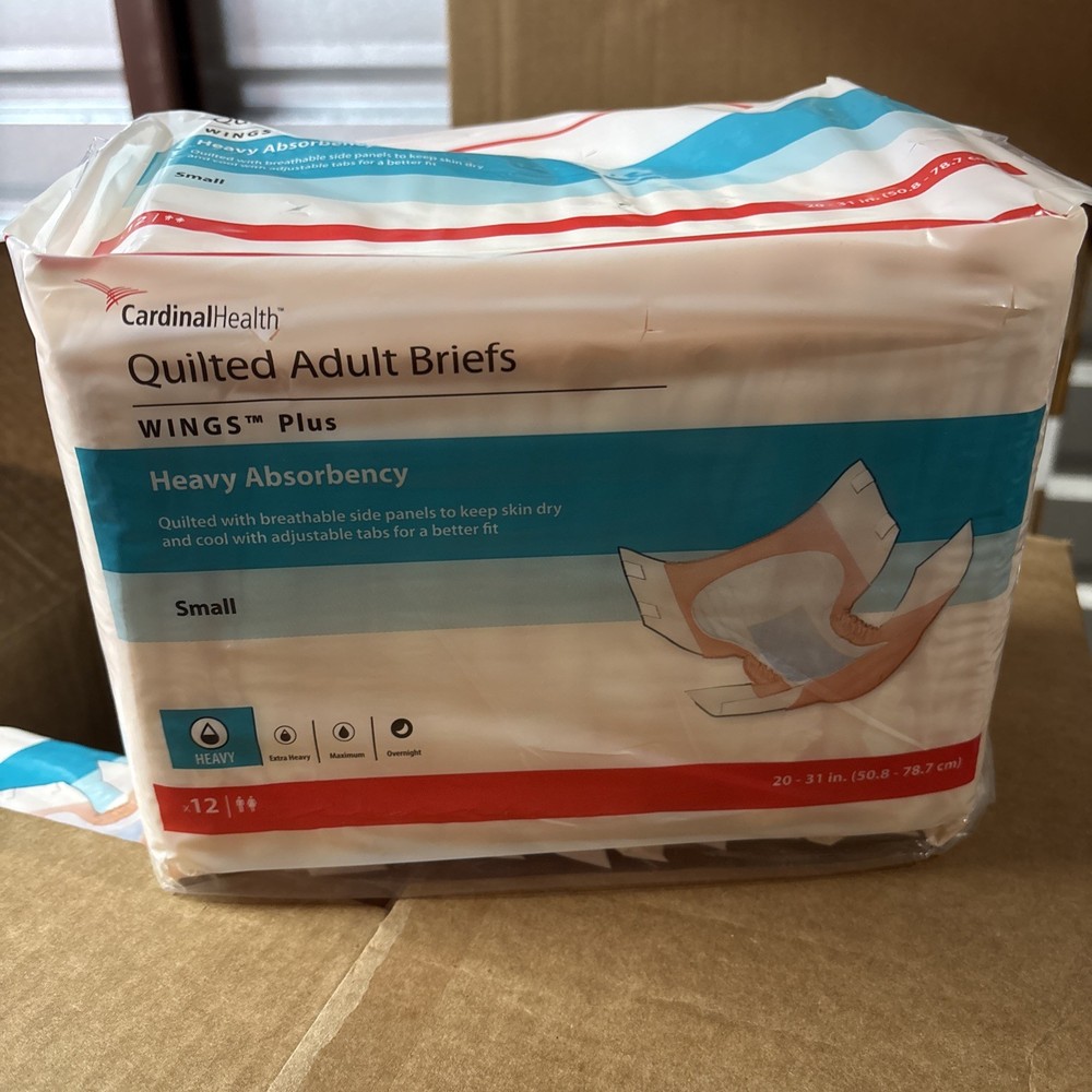 Wings Plus Quilted Incontinence Brief S Quilted 66032A 54 96 Ct