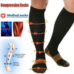 1-2 Pairs Copper Infused Compression Socks 20-30mmHg Graduated Mens Womens S-XXL