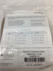 BEIGE MATERNITY COMPRESSION SOCKS Large 20-30 mmHg Gradient Compression NEW
