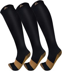 Copper Compression Socks – 3 Pairs for Athletic Performance & Recovery