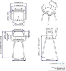 HIP CHAIR APEX(tm) Padded Bath Shower Chair w/ ADJUSTABLE Height & Seat Angle
