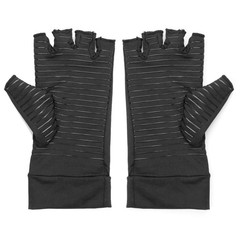 1 Pairs Copper Arthritis Compression Gloves Hand Support Joint Pain Relief Black