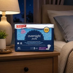 Equate Women’s Period Overnight Day Cotton Pad (30 Count) with Stuffed Toy