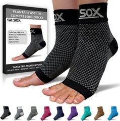 SB SOX Plantar Fasciitis Relief Socks – Night Splint & Foot Medium, Black