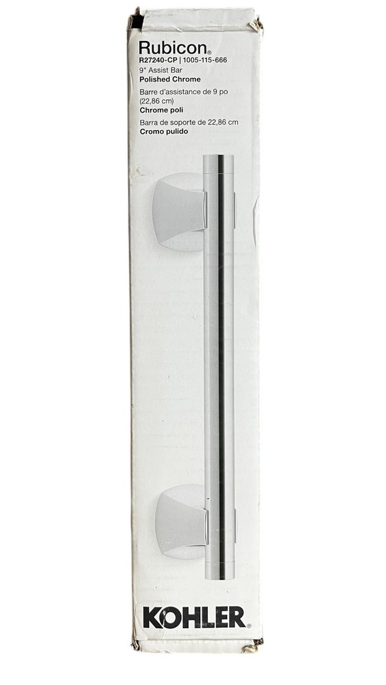 Kohler Rubicon R27240-CP 9″ Assist Grab Bar Polished Chrome