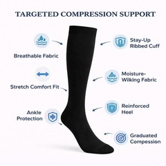 6 Pairs Men & Women Compression Socks Fit Knee High Support Running Travel