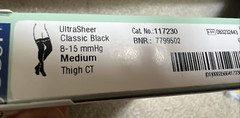 Jobst Women UltraSheer Stockings 8-15 mmhg Compression Thigh High Medium Black