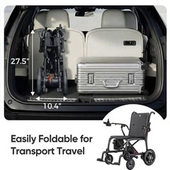 Upgraded 100% Carbon Electric Wheelchair, 22lb Intelligent Power Wheelchair