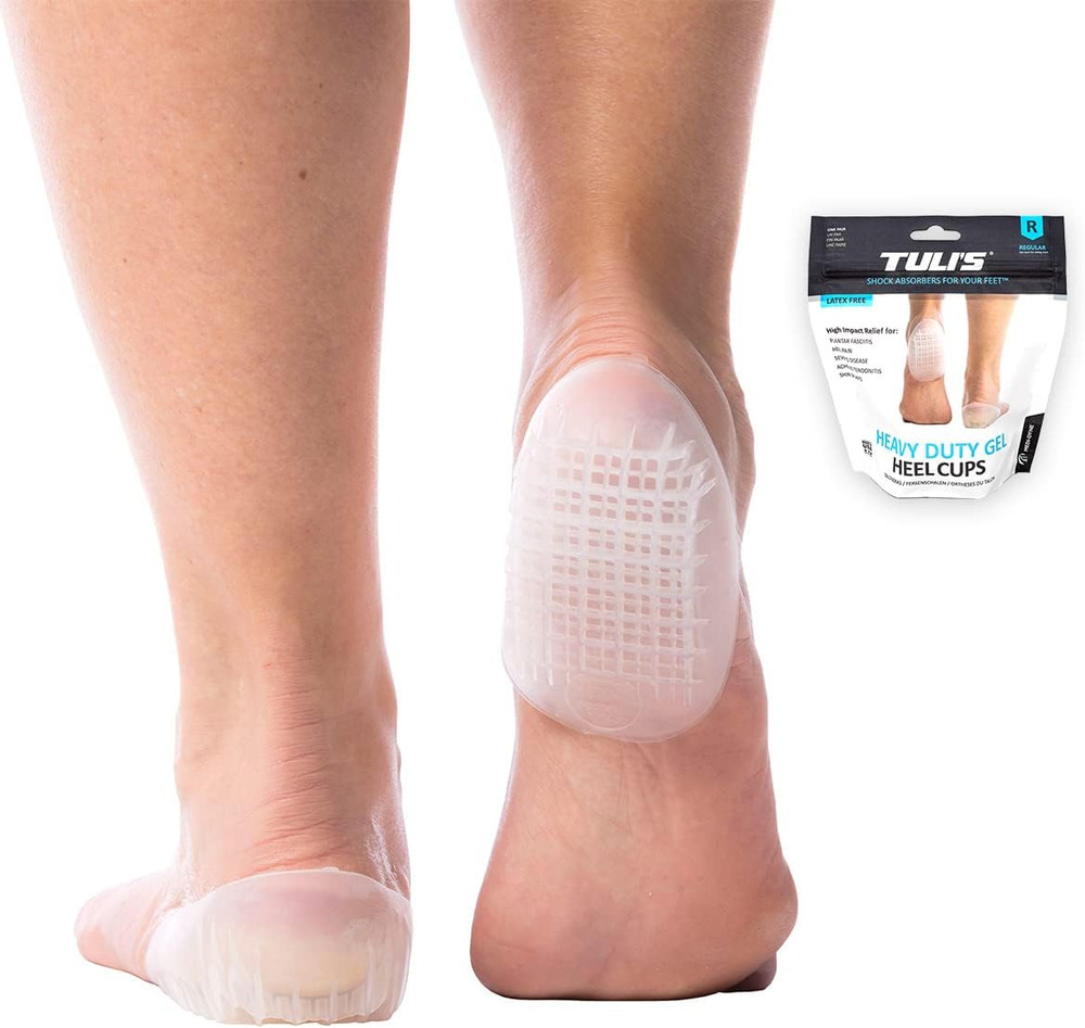 Tuli’S Heavy Duty Gel Heel Cups for Sever’S Disease, 1 Pair, Large | Shock-Absor