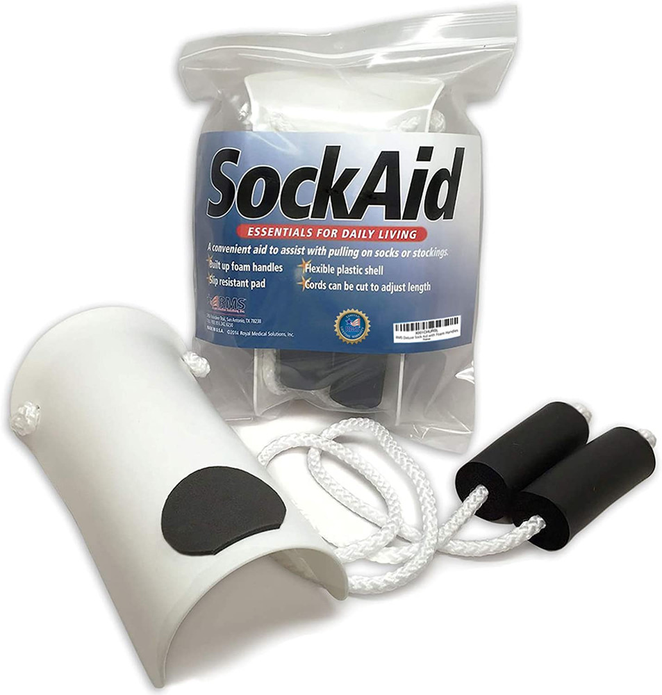 Deluxe Sock Aid – Socks Helper with Foam Handles for Regular Socks