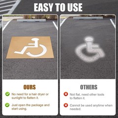Handicap Stencil for Parking, 31.5×25.2in Reusable Parking Lot Template Handi…