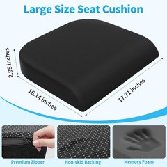 TranquilRelax Large Seat Cushion, Memory Foam Cushion for Long Sitting Hours …