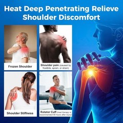 Cordless Heated Shoulder Brace – 3000mAh Rechargeable Heating Pad for Pain Relie