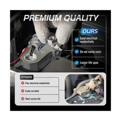 Kaas 8-Way Lead Acid Battery Terminal Connector, Metallic Silver, Positive an…