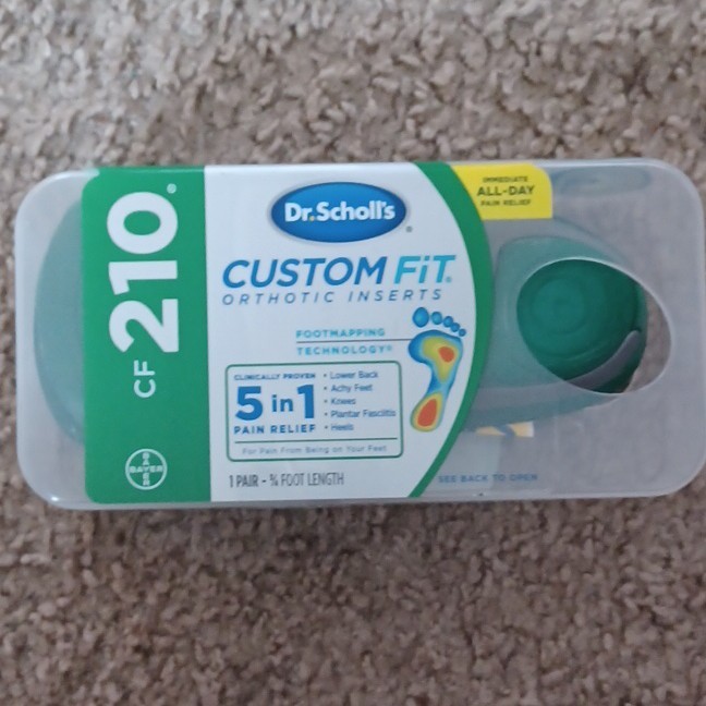 2 Pair Dr. Scholl’s Custom Fit CF210 3/4 Length Gel Orthotic Insert High Arch
