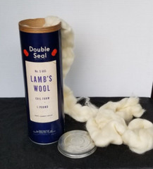 Vintage 1/2 lb 100% Lamb’s Wool Padding In Heavy Double Seal Tube Scholl Mfg Co