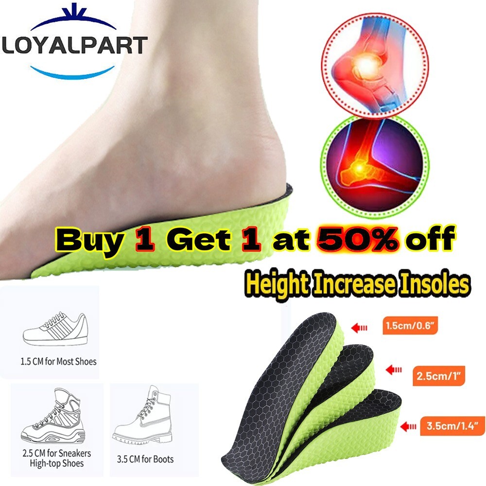 Arch Support Shoe Insoles Inserts Pad Invisible Height Increase Heel Lift Taller