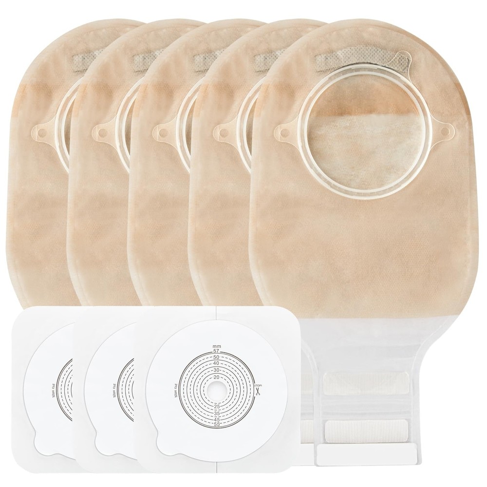 21PCS Ostomy Bags,Colostomy Supplies,Two Piece Drainable Ostomy Pouch for Ile