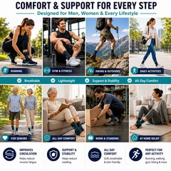 Foot & Ankle Brace Socks for Sprained Ankle Compression Sleeve – Plantar Fasc…