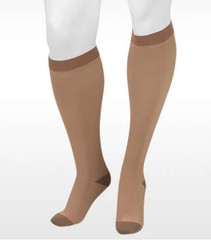 Juzo Soft Silver Knee High, Silicone Dot Band, Closed Toe, Size:IV (Beige)