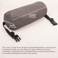 1Pcs Lumbar Roll Support Pillow Cover– Low Back Lumbar Support for Office Chai