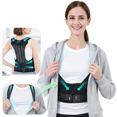 HLGO Posture Corrector for Women and Men Adjustable Back Brace L, Black