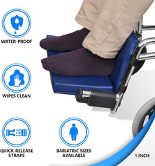Wheelchair Foot Rest Extender Elevating Pad Leg Cushion Protector, 16 to 20 Inch